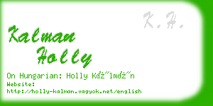 kalman holly business card
